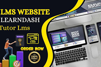 design lms website with learndash , buddyboss , tutor lms  , elearning website