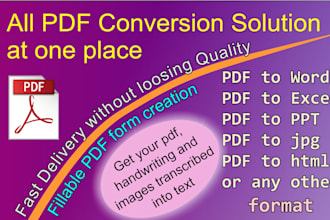 convert pdf to word or any other format