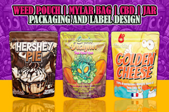 design unique weed mylar bag, pouch, and cbd product labels