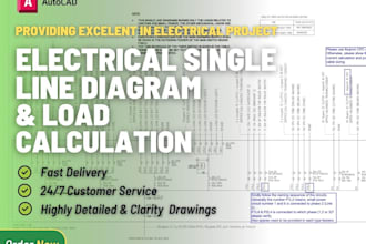 draw single line diagram and load calculation for your electrical design