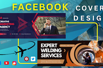 design facebook cover, youtube banner, and all social media