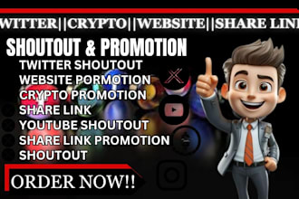 twitter shoutout website share link promote tweet to 100m ig yt USA crypto app