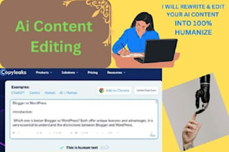 edit rewrite humanize ai content and check plagiarism