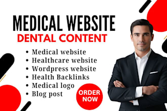 design a medical website, mental health, healthcare website and dental website