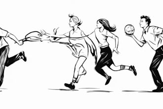 draw simple black and white illustration