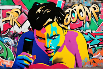 create unique street art graffiti collage