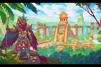 draw furry art character and environment