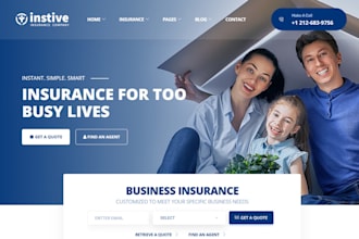 design life insurance website, health insurance lead, auto insurance sale funnel