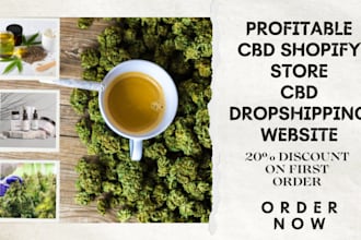 design cbd shopify store cbd oil cannabis weed marijuana dropshipping website