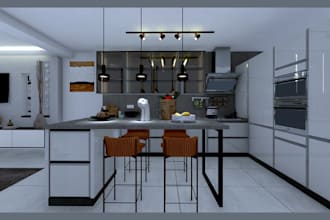 create stunning 3d interior design of your kitchen, bedroom, bathroom, and spa