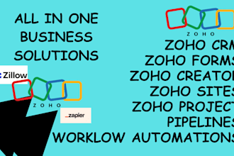 zoho crm zoho books zoho project forms zoho sites creator zapier flow campaign