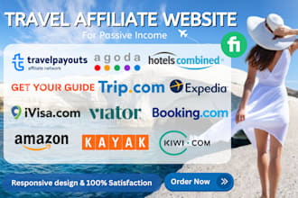 design a premium travel affiliate website for passive income
