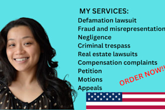 draft court pleadings, motion, lawsuit, complaint, petition, appeal, answer, nda