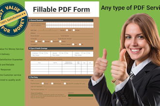 create fillable PDF form develop interactive form design pdf service