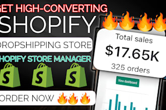 shopify store design shopify website design  create shopify dropshipping store