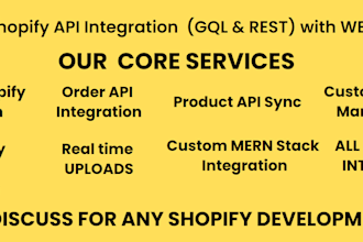 integrate shopify API of both types rest and gql with shopify webhooks
