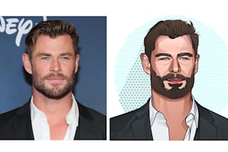 make custom vector art portraits of yourself in high quality
