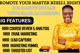 promote master resell right courses with email marketing, campaign, sales funnel