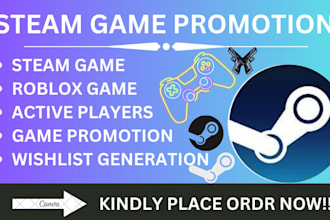 do steam game promotion, roblox game marketing to get active players, wishlist