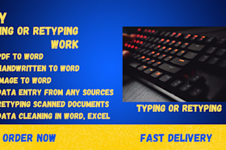 do fast typing, retyping scanned documents, PDF conversion