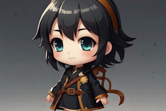design cute chibi anime character art for you