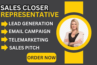 be your commission base sale closer 7figure online sales representative b2b lead