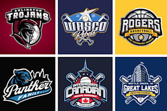 design baseball, basketball, volleyball, tennis, football, and golf sports logo