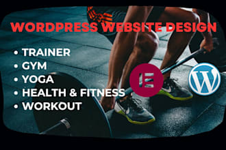 create design gym, fitness, yoga, training wordpress website