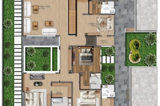 do redraw floor plan,photoshop and 3d floor plan with render