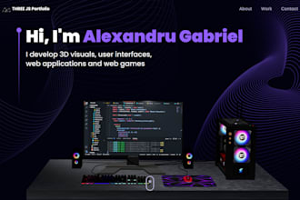 do 3d design, web games, UI and UX web apps