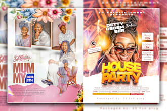 create stunning club flyer, party flyer, church or event flyer design