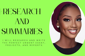 do research and summaries, business, report, marketing, case study, proposals