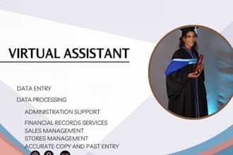 provide accurate data entry, virtual assistant, financial record keeping service