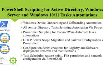 powershell scripting for active directory server and endpoint task automation