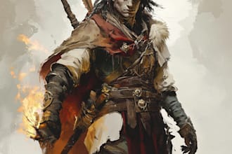 make a character art and d and d character for you