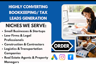 generate bookkeeping leads tax leads accounting finance leads financial advisor
