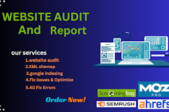 provide website audit and report with screaming frog SEO spider