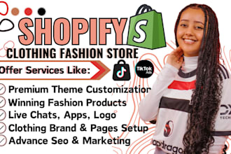 design shopify clothing store, fashion website, dropshipping store, luxury web