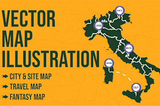 create vector map illustration, city map, fantasy map, site map