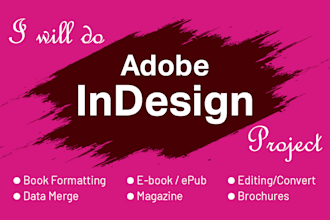 do any adobe indesign projects