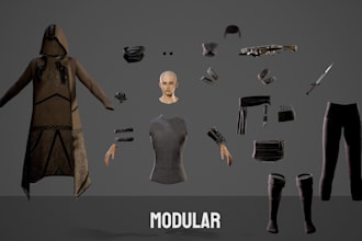 be 3d modular modeler ready for dayz,fighting human model,rig3d,daz3d asset,x3d
