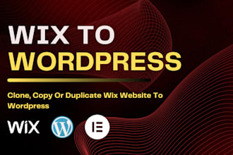 clone, copy or convert wix website to wordpress website