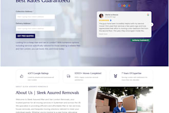 develop a man and van, logistics and courier website