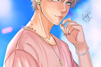 make webtoon style art for you