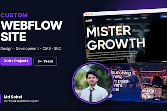 design and develop a custom webflow website with cms