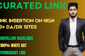 do link insertion curated links, niche edits on high DR, da sites