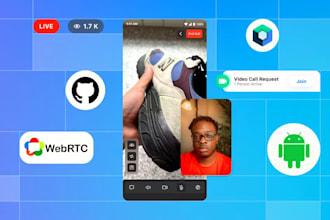 do webrtc peer2peer, websocket inetgration, video calling app, conference app