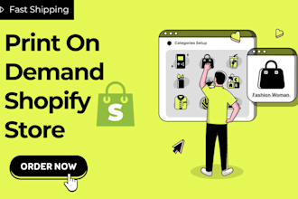 build shopify printful printify website or store