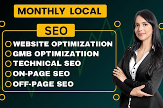 do monthly local seo and gmb post including onpage, offpage for website