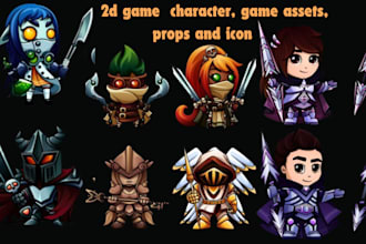 draw 2d game character sprite sheet pixel art 2d sprite animation game assets